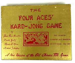 1939 The Four Aces Kard Jong Game Burnstine USA Made COMPLETE Card VTG - Picture 1 of 12