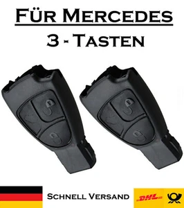 2x Autoschlüssel Gehäuse für Mercedes - 3 Tasten Infra PKW Fernbedienung KS09NO - Picture 1 of 4