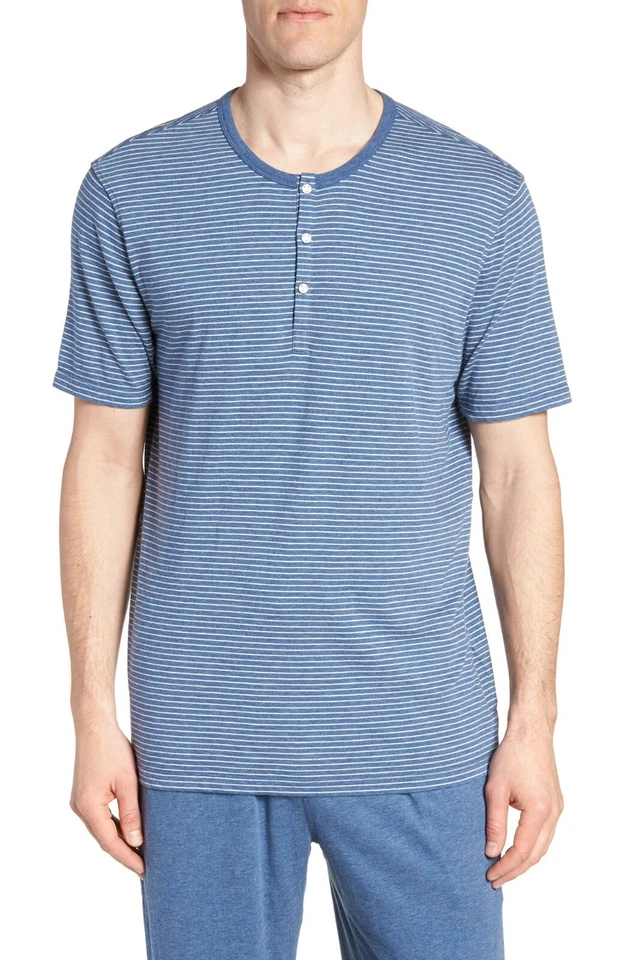Daniel Buchler мужские Pima хлопок и модал в полоску Lounge Henley, средний или XL - Изображение 1 из 4