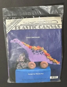 Back Street Designs Tag a Long Toy Daisy Dinosaur Plastic Canvas Kit NOS Sealed - Picture 1 of 6
