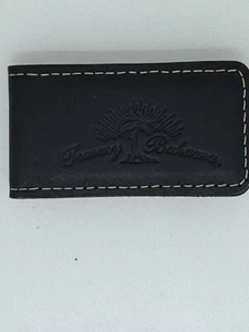 Tommy Bahama Magnetic Money Clip Genuine Leather Black Made In USA 2 3/4" - Picture 1 of 3
