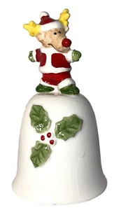 Campana de Navidad Vintage Santa Claus Alce Fiestas Campanas Novedad 4 1/2" Alto Regalo - Imagen 1 de 9