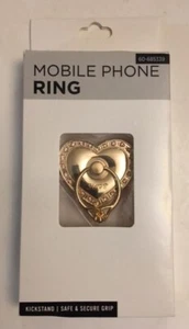 Mobile Phone Kickstand Ring Pink Bling Heart New in Box Safe & Secure - Picture 1 of 2