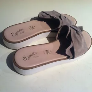 Seychelles Womens Coast Platform Slide Sandal Suede Tan Taupe SPAIN Comfort 9 - Picture 1 of 11