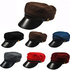 Men Women Army Cadet Baseball Cap Stylish Faux Leather Classic Trucker Hats 