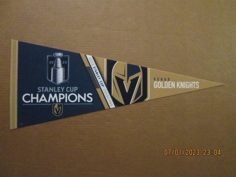 NHL Vegas Golden Knights 2023 Stanley Champions Team Logo Hockey Pennant Cover