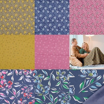 Alpenfleece Stoff Blumen Punkte Meterware Jersey Sweat Kuschelsweat - Bild 1 von 4