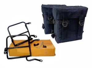 Alforja militar negra y marco de montaje apto para Royal Enfield Classic 350 500 - Imagen 1 de 7