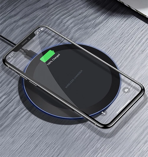 NEW FAST Qi 10W WIRELESS PHONE CHARGER PAD iPHONE X SAMSUNG S10 HUAWEI NOKIA LG - Image 1 of 4
