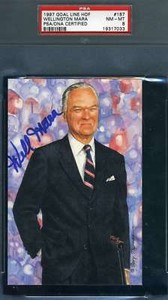 Wellington Mara Psa Dna Coa Autograph Goal Line Art Card Glac Signed