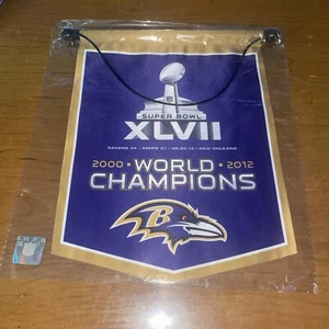 Banner Baltimore Ravens Super Bowl Champions 9""x11"" stadio giveaway - Foto 1 di 8