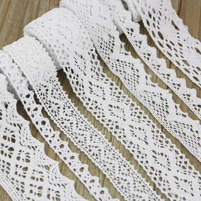 new Cotton Lace Ribbon Trim 5M Roll DIY Sewing Craft Fabric Embroidery White UK - Image 1 of 4