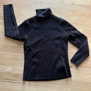 Coldwater Creek medium black Ribbed Turtleneck Sweater pullover minimalist - Picture 1 of 11