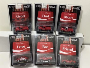 M2 MACHINES COCA COLA SHARE A COKE DAD GRAD MOM LOVE BRO FRIEND SET OF 6 VHTF - Picture 1 of 7