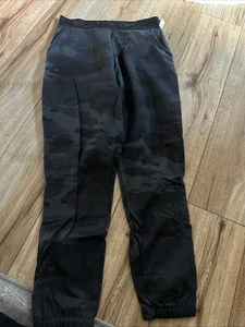 Victoria Sport Jogginghose Sweathose Damen M blau Camouflage Gummibund Schlitz Tasche - Bild 1 von 8