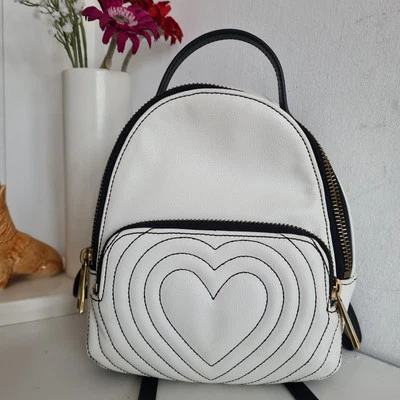 Fossil Mini Backpack / Rucksack Crossbody Shoulder Bag  White Black - Image 1 of 4