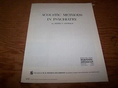 Scientific American 1965 offprint: Acoustic Methods in Psychiatry, Ostwald Foto 1 de 2