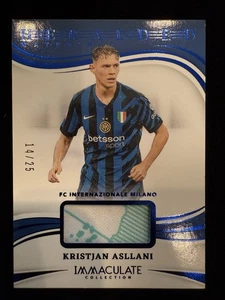 2024-25 Immaculate Soccer Kristjan Asllani Patch 14/25 Inter Milan Cool Swatch - Picture 1 of 2