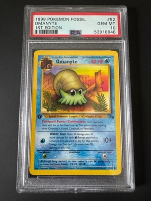 1999 POKEMON FOSSIL OMANYTE IST EDITION #52 PSA 10 GEM MINT - Image 1 of 2