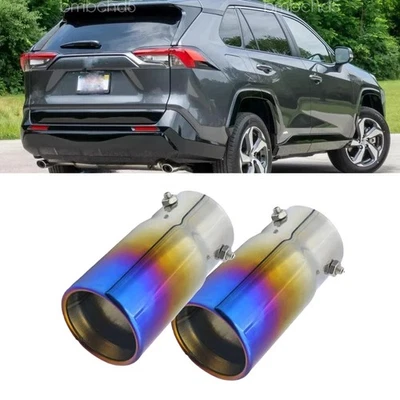 2xFor Toyota RAV4 2018 2017 Exhaust Pipe Tip Rear Tail Throat Muffler Stainless Foto 1 de 4