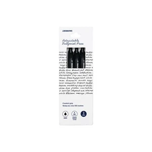 J.Burrows Retractable Ballpoint Pens Black 3 Pack - Picture 1 of 3