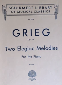 Vintage Notenbuch Zwei elegante Melodien Op. 34 Edvard Grieg um 1939 Klavier - Bild 1 von 4