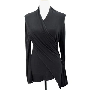 Top Eun Hwa Paris Avant Garde asimmetrico manica lunga avvolgente nero taglia 38 small - Foto 1 di 5