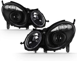 Par de faros negros para Mercedes Benz W211 Clase E 2003-2006 - Imagen 1 de 7