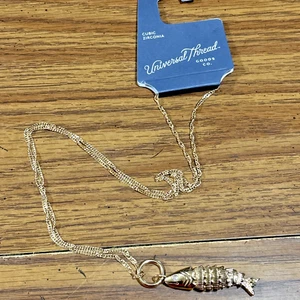 Universal Thread Goods Co. Zirkonia Gold Anhänger Fisch, 16", Neu mit Etikett - Bild 1 von 3