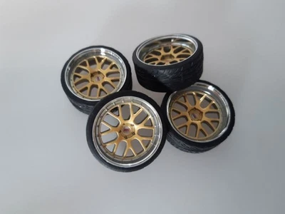 SD MODELCARTUNING SD Felgen 19 Zoll BBS LM-R gold-chrom 35mm 1:18 Modellauto Tuning