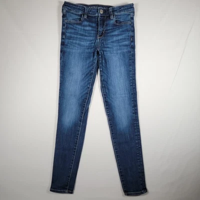 American Eagle Jeans Womens 4 Blue Hi Rise Jegging Next Level Stretch Skinny - Image 1 of 4
