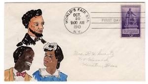 #902 Emancipation Lincoln 13th Ammendment 1940 FDC - Swartz Hand-Painted - Picture 1 of 2