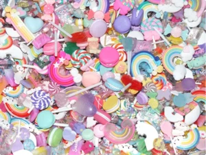 50 PCS REALISTIC FAKE Food Candy Sweets Resin & Clay Rainbows Macaron Lollipop - Picture 1 of 1