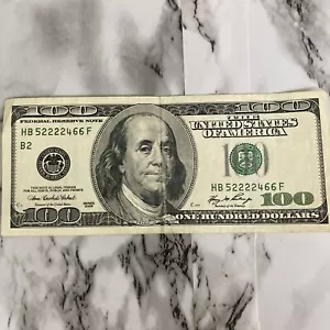 Old $100 bill (One Hundred Dollar) - Series 2006 - 52222466 Repeats - Quad 2’s - Picture 1 of 1