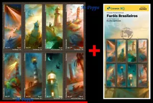 23-03 BRAZIL 2023 BRAZILIAN LIGHTHOUSES, SHIPS , ARCHITECTURE, MNH AND BROCHURE - Picture 1 of 5