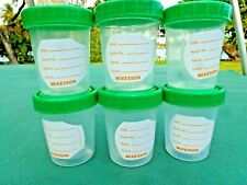 4 oz. Plastic Measuring Specimen Cups With Green Plastic Lids 6-Pack USA Shipper