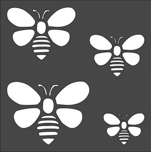 1- 5.5x5.5 inch Stencil, (VA-88) Bees (6mil) - Picture 1 of 2