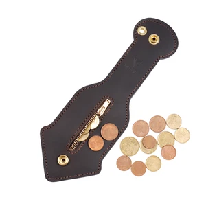 Cartera de monedas de cuero PJ23, marrón - Imagen 1 de 5