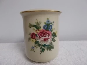 Springmaid Petra Floral Ivory Gold Accents Porcelain Bathroom Toothbrush Holder - Picture 1 of 5