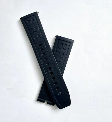Authentic BREITLING 24mm 159SS Short Blue Rubber Band Strap OEM Swiss Made 24/20 - Image 1 of 2