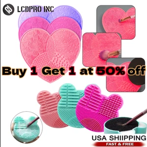 Silicone Makeup Brush Cleaner Pad Washing Scrubber Board Cleaning Mat Tool - Picture 1 of 16