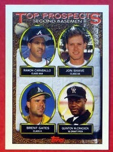 1993 Topps Gates / McCracken / Carabello / Shave Prospect BLANK BACK #451  Error - Picture 1 of 1