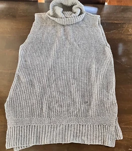 VTG Denim & Supply Ralph Lauren Tunic Turtleneck Sleeveless Sweater Gray Size L - Picture 1 of 5