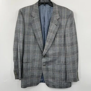 Blazer a cuadros multicolor Ermenegildo Zegna para hombre 54/44 pecho 70 % seda 30 % lana - Imagen 1 de 6