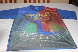 FC Barcelona Soccer Jersey Club Brand T/L No. 10 Messi With The Champions - Picture 1 of 5