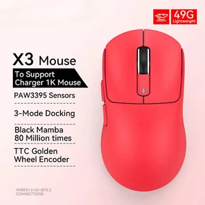 X3 Gaming Mouse Wireless Red Color 4K Returns,Bluetooth Tri-Mode Connection - Picture 1 of 31