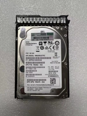 765466-B21 HP 2TB 12G SAS 7.2K RPM 2.5" 512E HDD 765873-001 765452-002 - Image 1 of 4