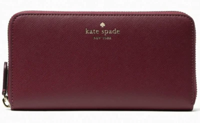 Kate Spade Brynn Large Continental Wallet Burgundy Zip Around K4697 NWT Purple - Image 1 of 4