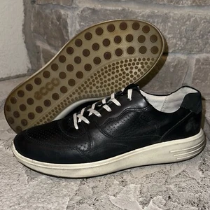 ECCO Extra Width Wide Black Leather Shoes Sneaker 40 EU 9-9.5 US Women (6.5 Men) - Picture 1 of 9