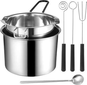 5 PCS Double Boiler Pot Set - Stainless Steel Double Boiler Melting Pot Set,Incl - Picture 1 of 12